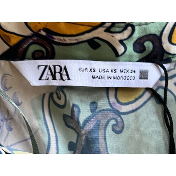 ZARA Multicolor Paisley Midi Wrap Tie Up Dress Women's Size Small - Picture 6 of 13